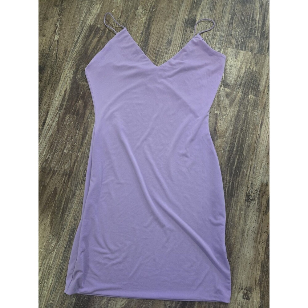 May Berries Lavender Purple Slip Dress Women's Large V-Neck Spaghetti Straps Min